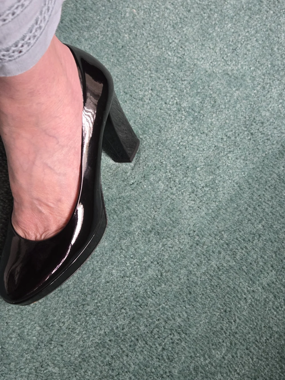 Coach Black Patent 'Fern' Leather Women's Heels Made In Italy 6B
